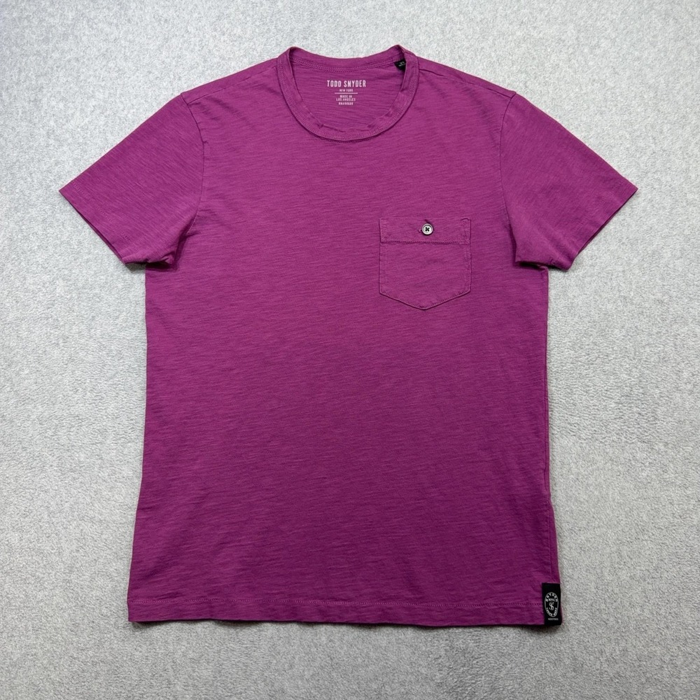 Todd Snyder Shirt Mens XS Purple Slub Cotton Pocket Tee Crewneck Made USA Casual